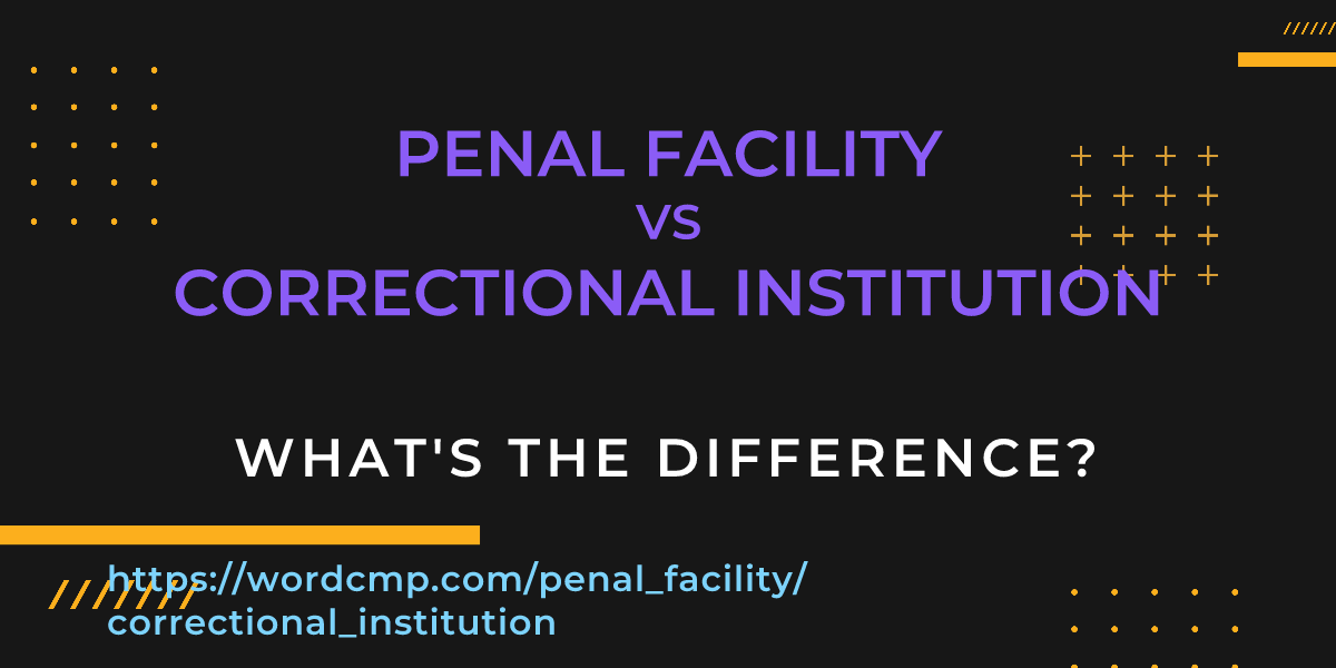 Difference between penal facility and correctional institution