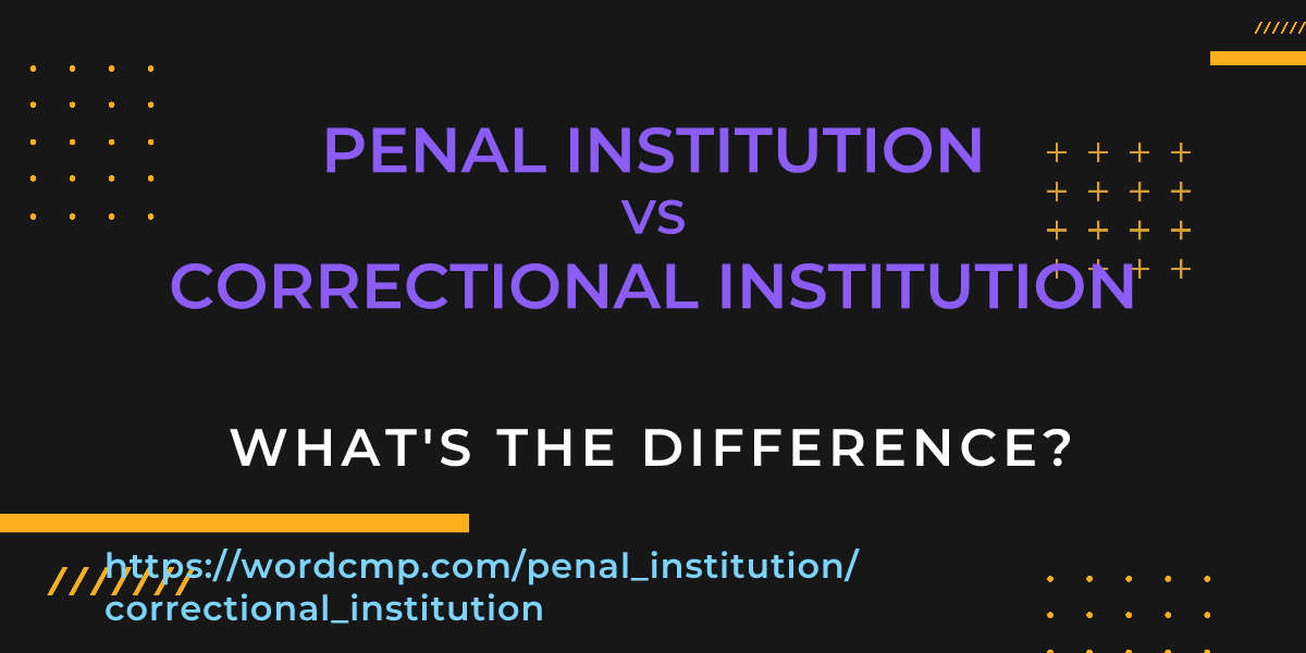 Difference between penal institution and correctional institution