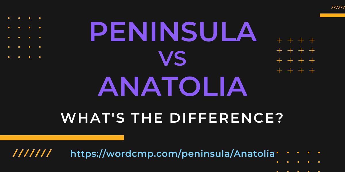 Difference between peninsula and Anatolia