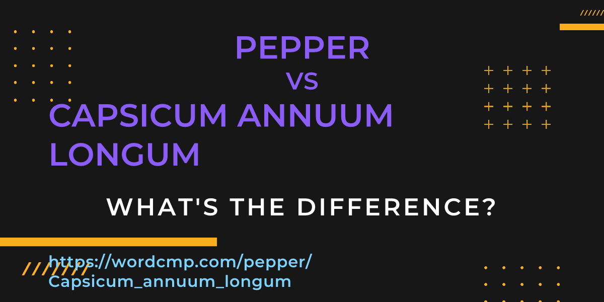 Difference between pepper and Capsicum annuum longum