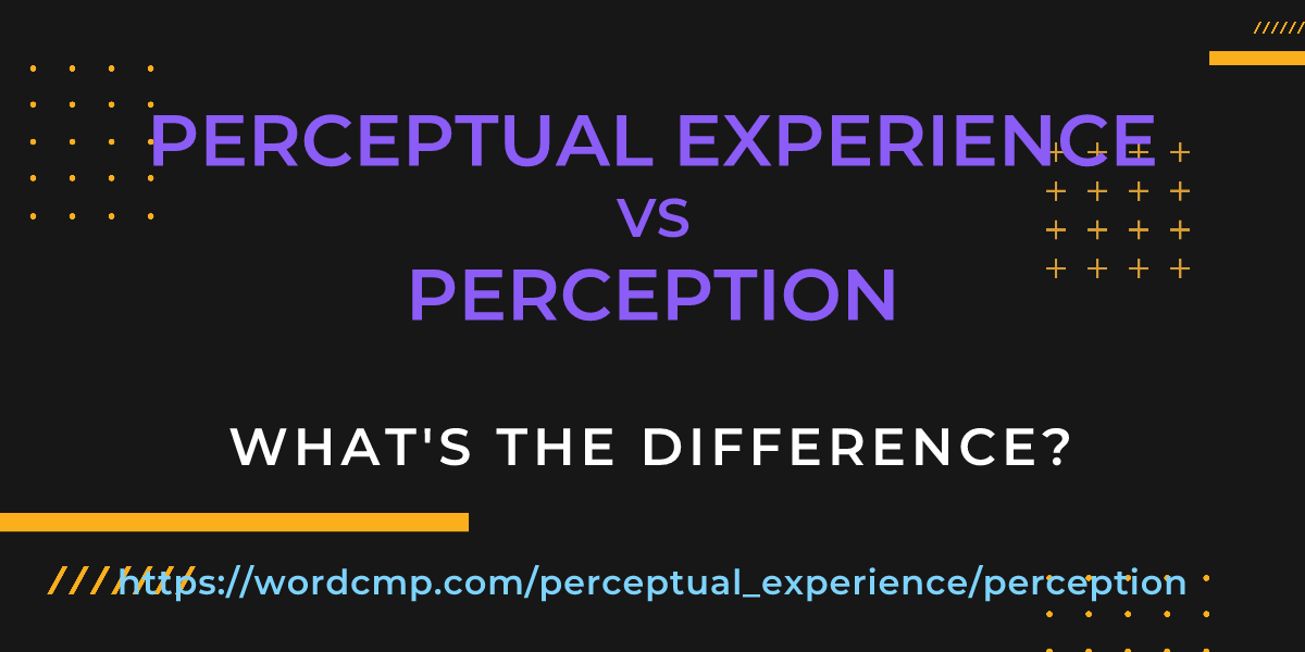 Difference between perceptual experience and perception