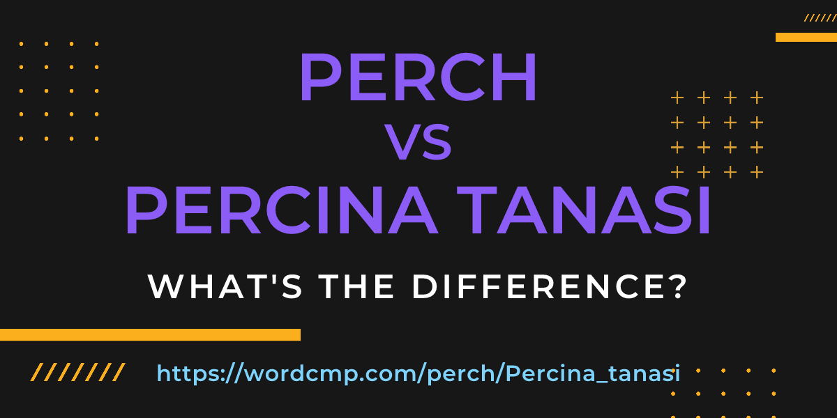 Difference between perch and Percina tanasi