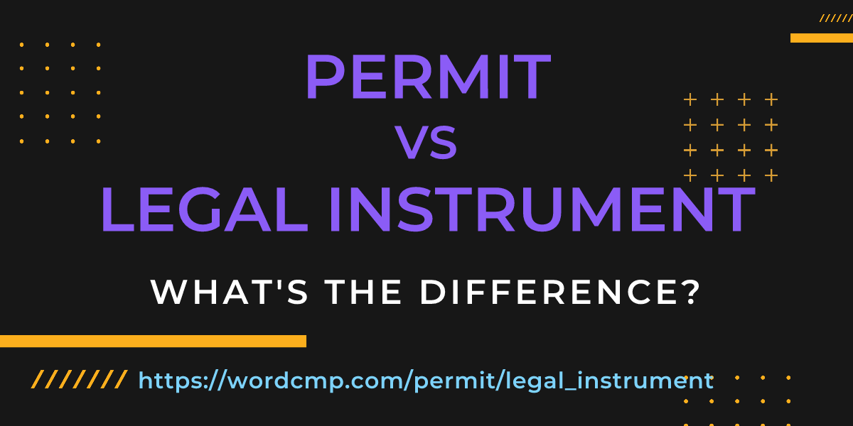Difference between permit and legal instrument