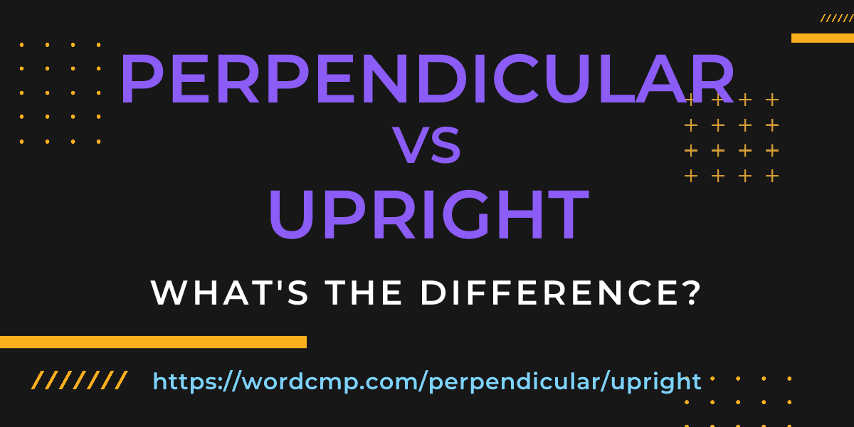 Difference between perpendicular and upright
