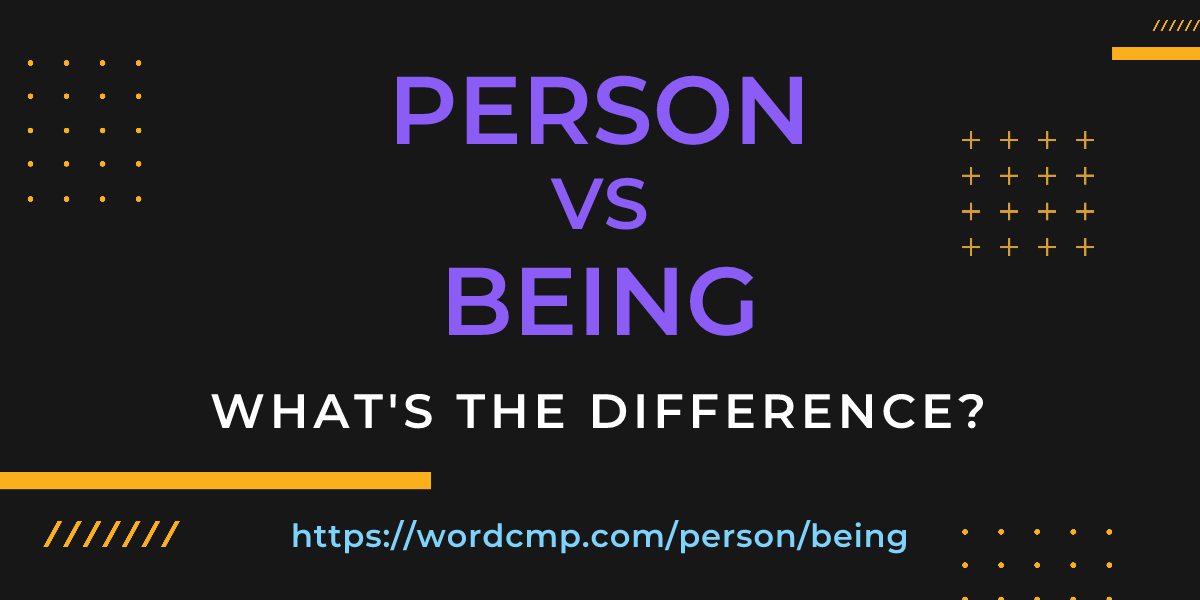 Difference between person and being