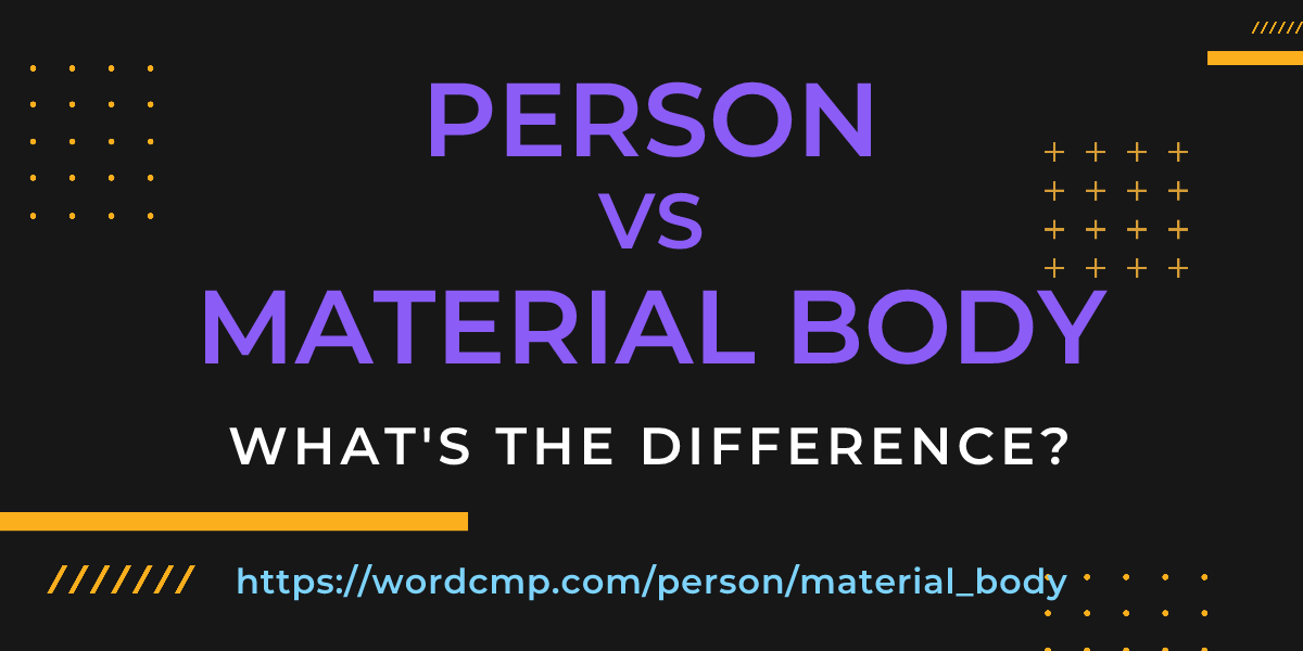 Difference between person and material body