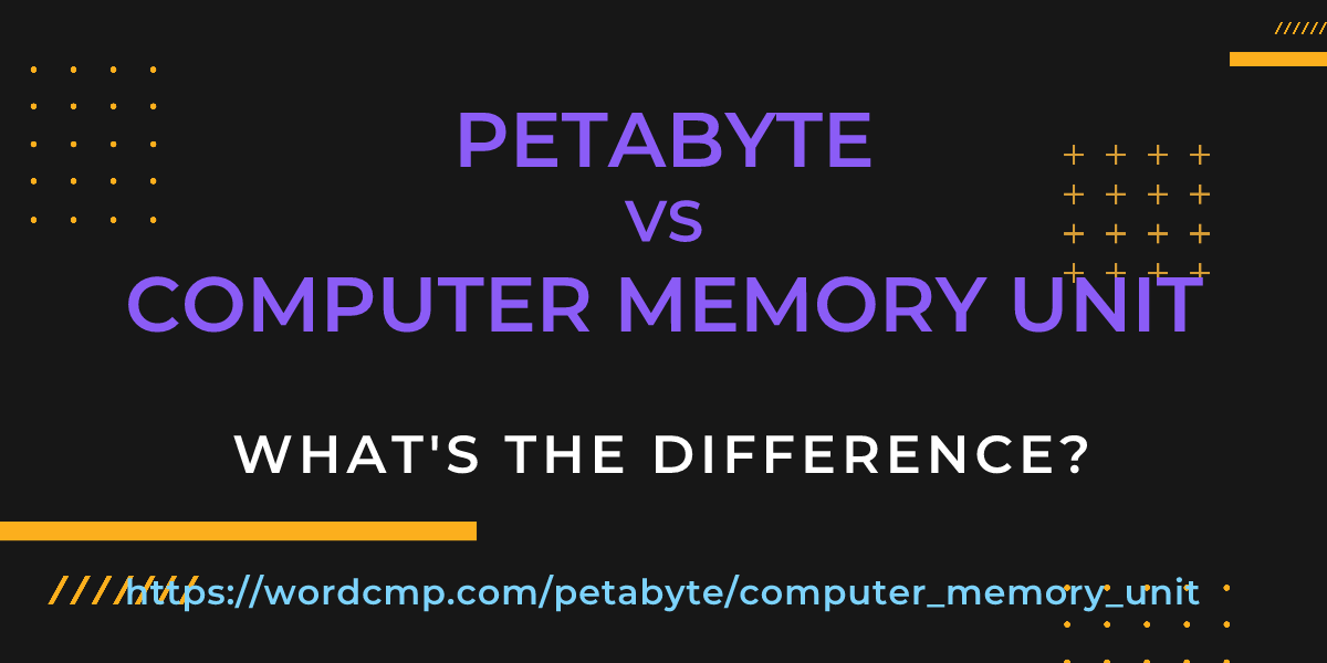 Difference between petabyte and computer memory unit