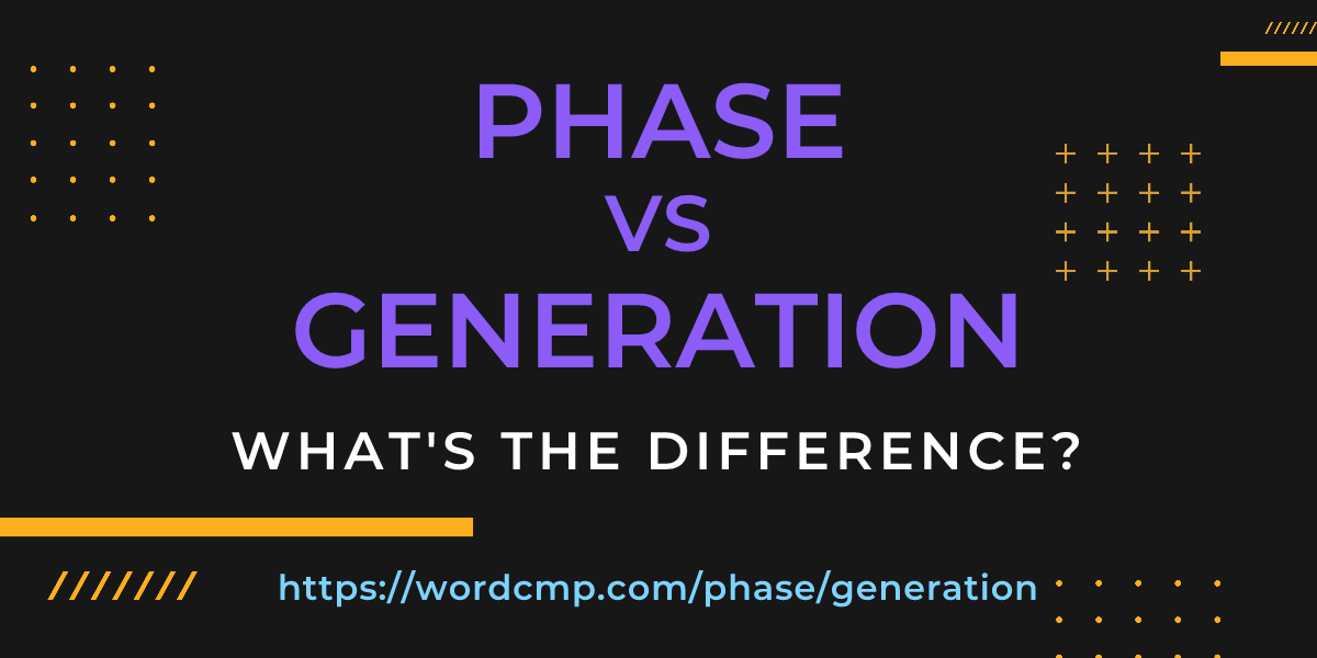Difference between phase and generation