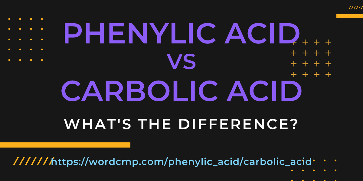 Difference between phenylic acid and carbolic acid
