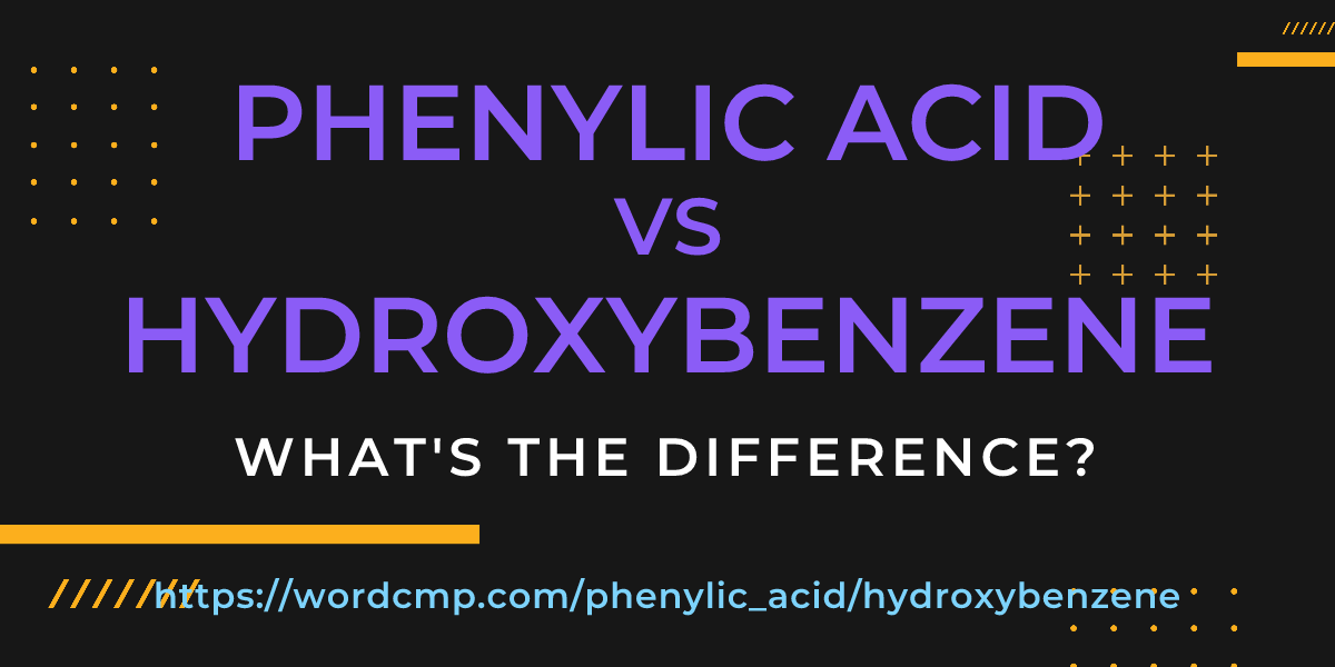 Difference between phenylic acid and hydroxybenzene
