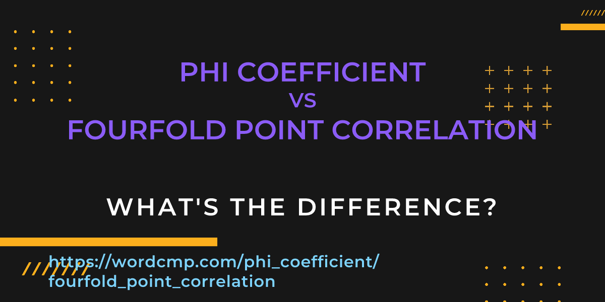 Difference between phi coefficient and fourfold point correlation