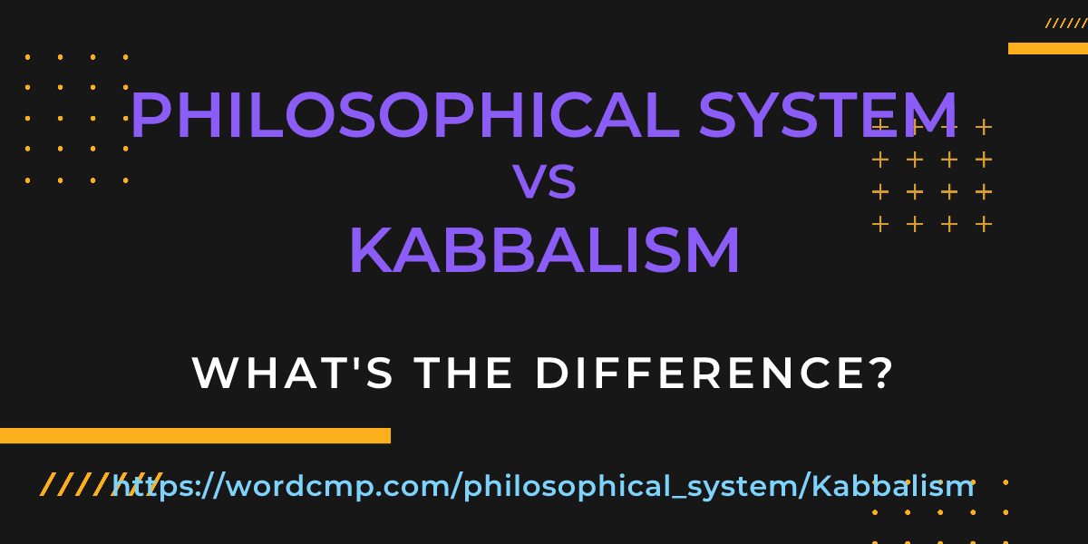 Difference between philosophical system and Kabbalism