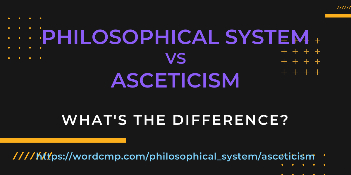 Difference between philosophical system and asceticism