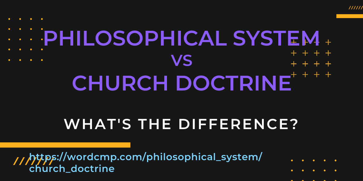 Difference between philosophical system and church doctrine