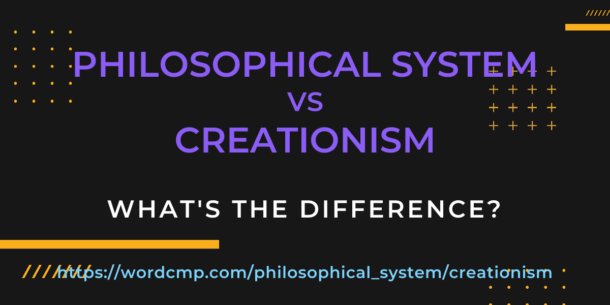 Difference between philosophical system and creationism