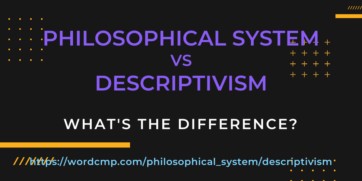 Difference between philosophical system and descriptivism