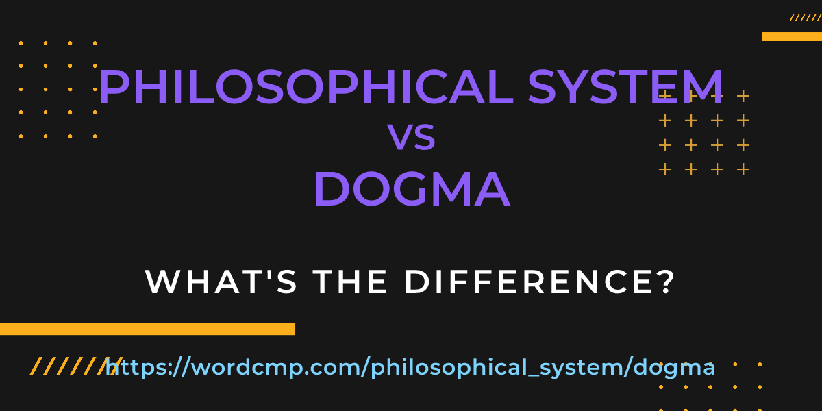 Difference between philosophical system and dogma