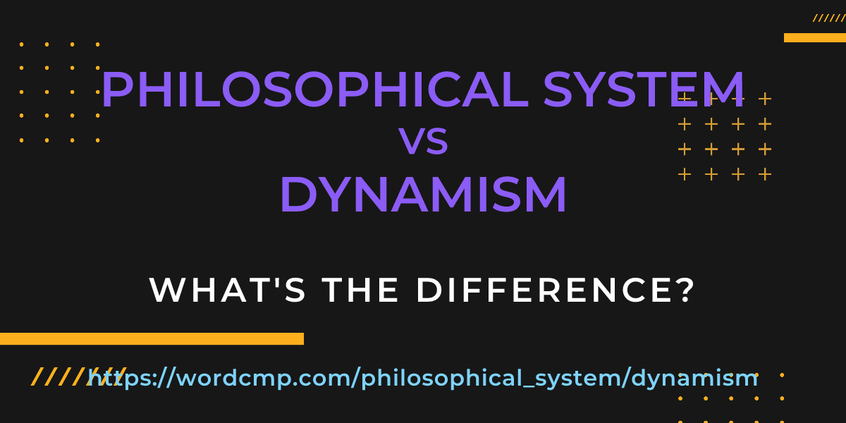 Difference between philosophical system and dynamism