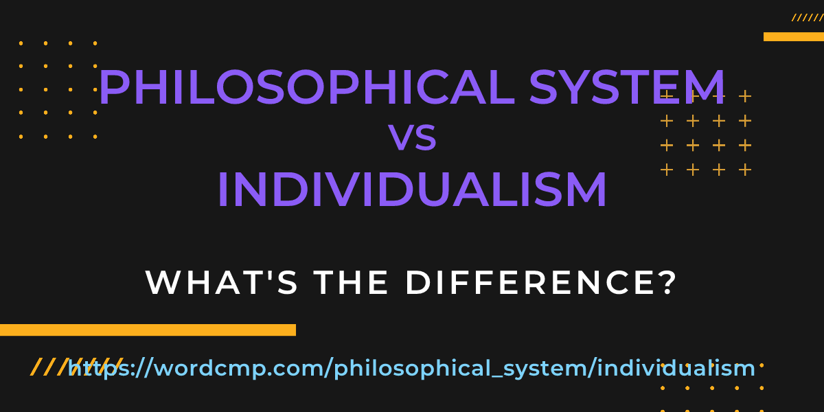 Difference between philosophical system and individualism