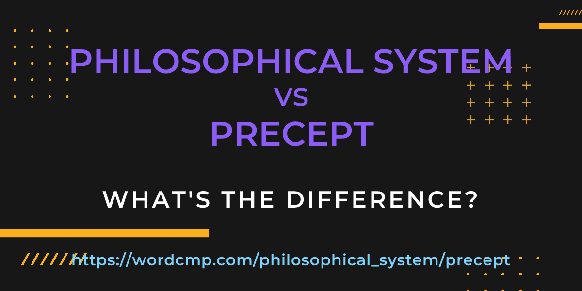 Difference between philosophical system and precept