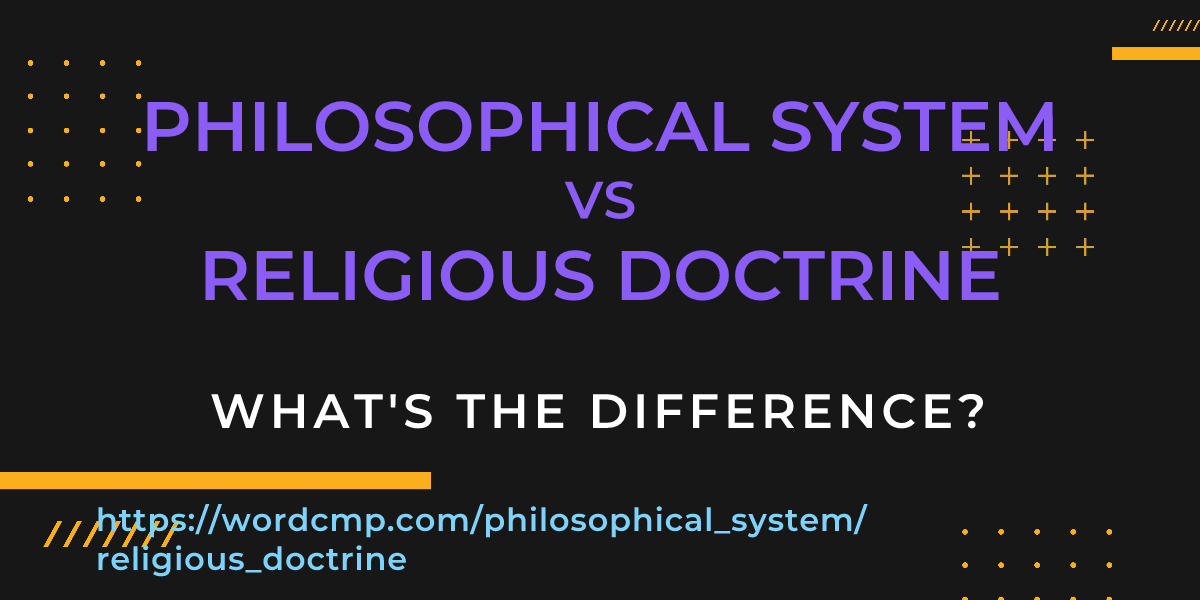 Difference between philosophical system and religious doctrine