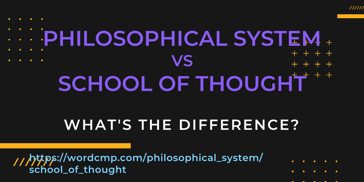 Difference between philosophical system and school of thought