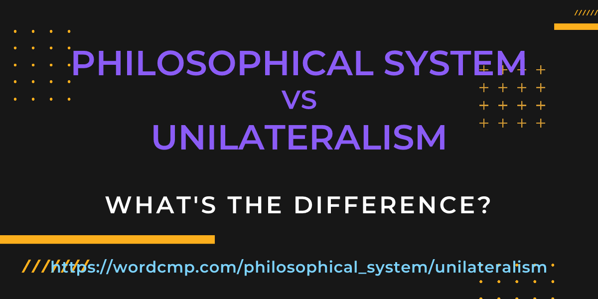 Difference between philosophical system and unilateralism