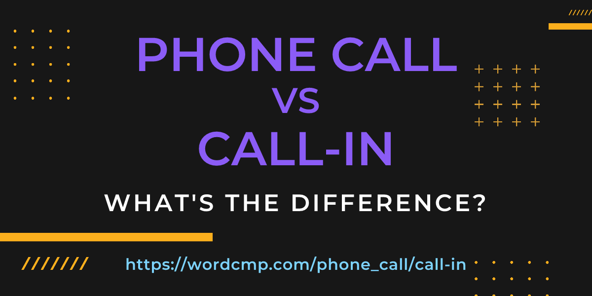 Difference between phone call and call-in