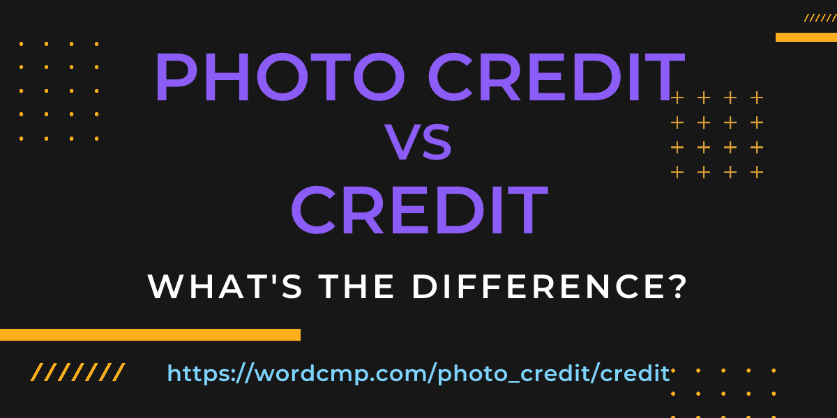 Difference between photo credit and credit