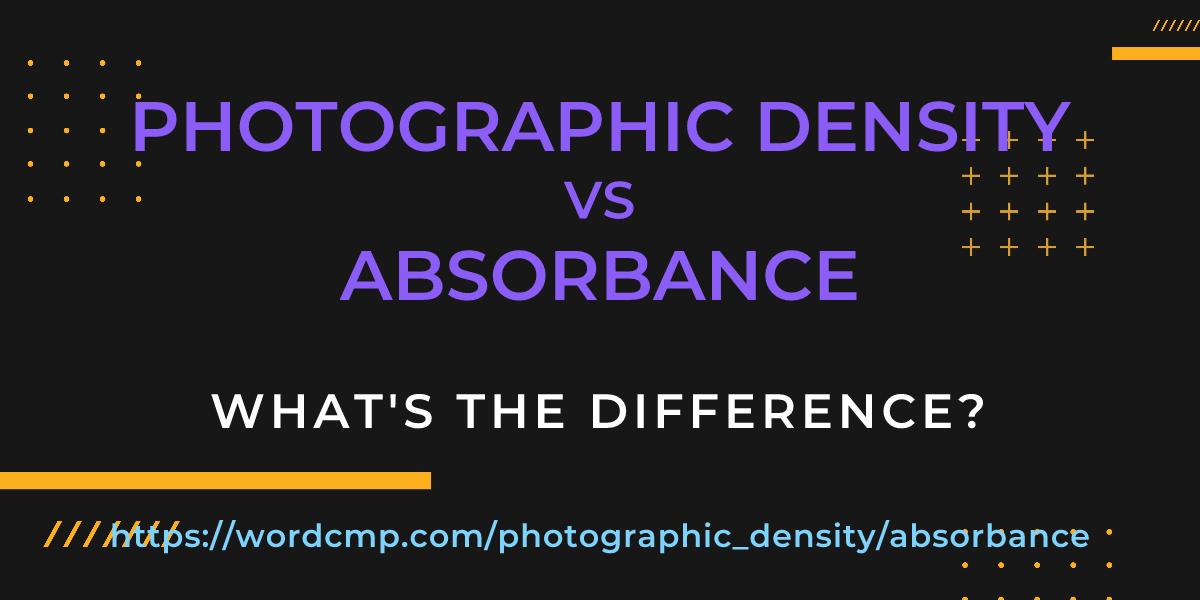Difference between photographic density and absorbance