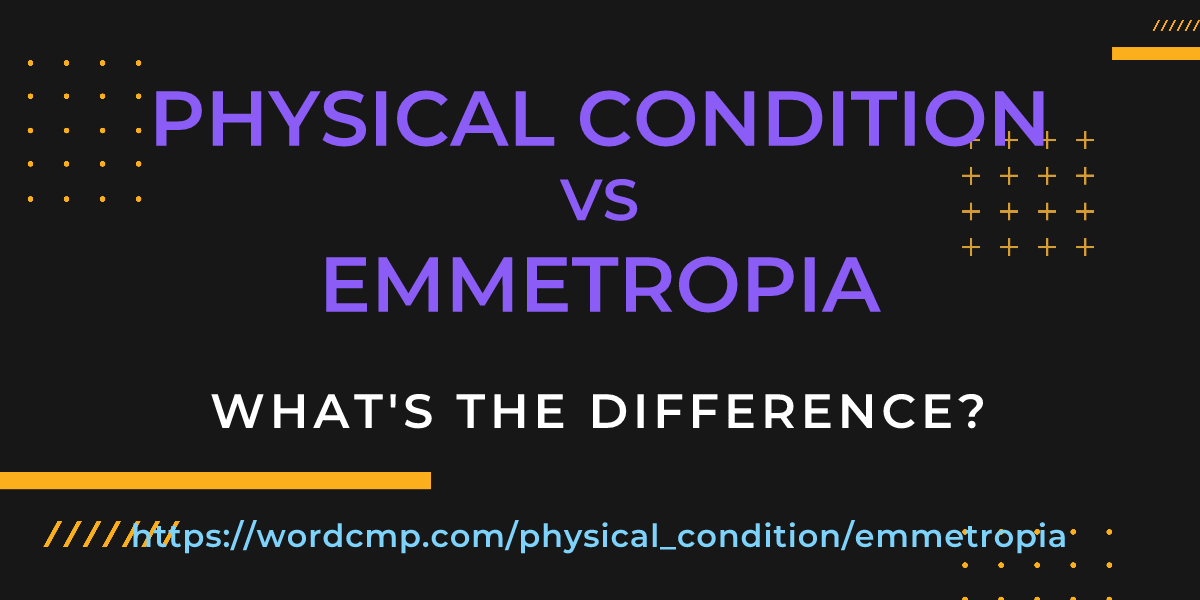 Difference between physical condition and emmetropia