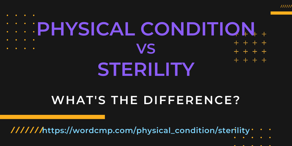 Difference between physical condition and sterility