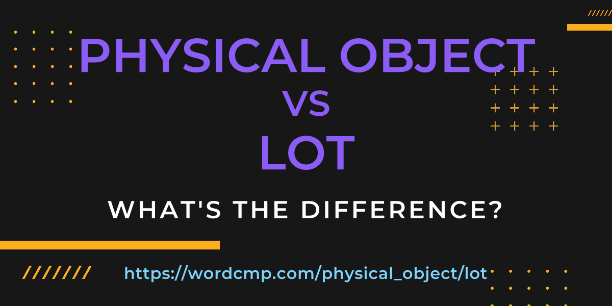 Difference between physical object and lot