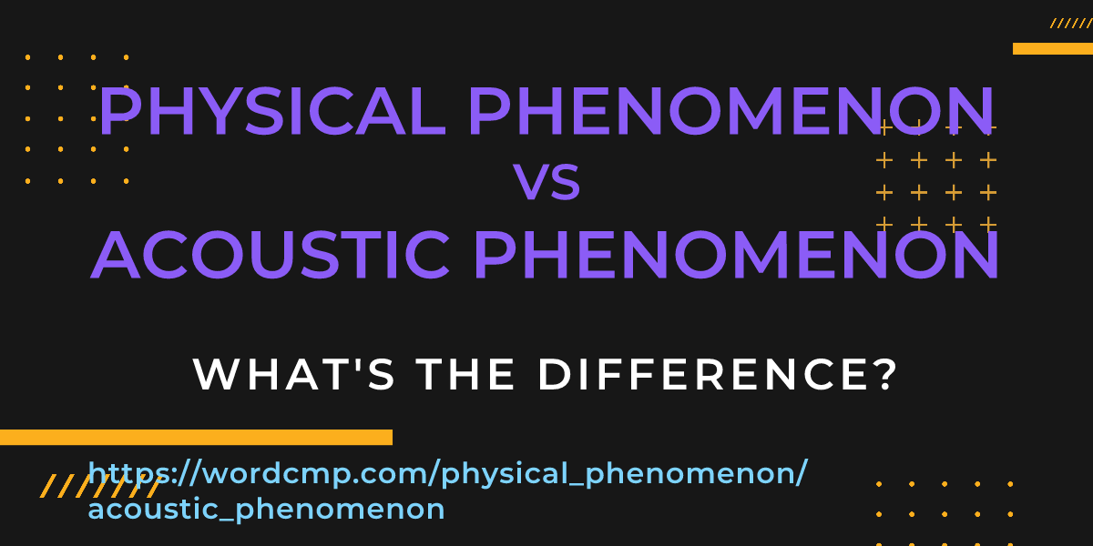 Difference between physical phenomenon and acoustic phenomenon