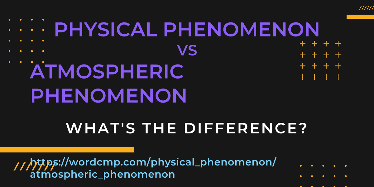Difference between physical phenomenon and atmospheric phenomenon