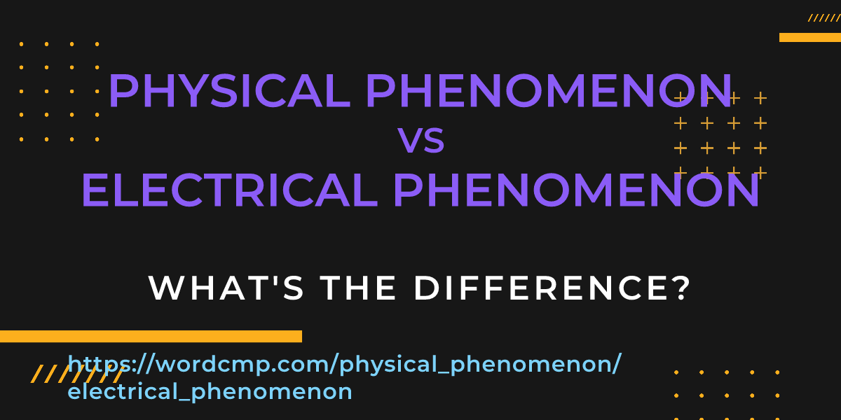 Difference between physical phenomenon and electrical phenomenon