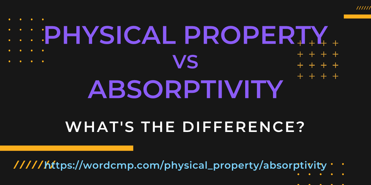 Difference between physical property and absorptivity