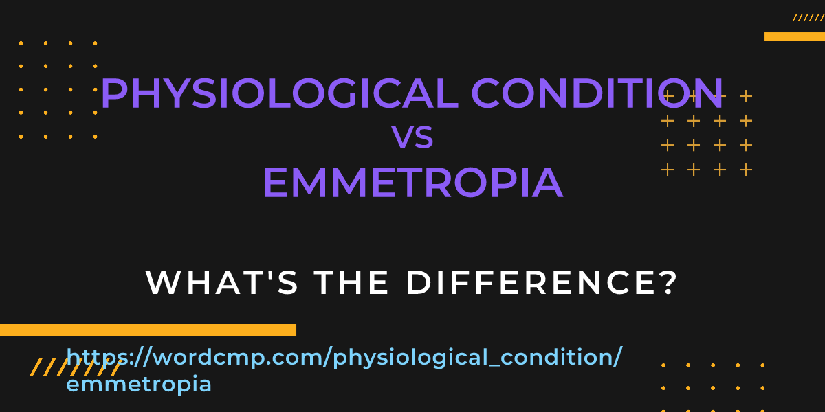 Difference between physiological condition and emmetropia
