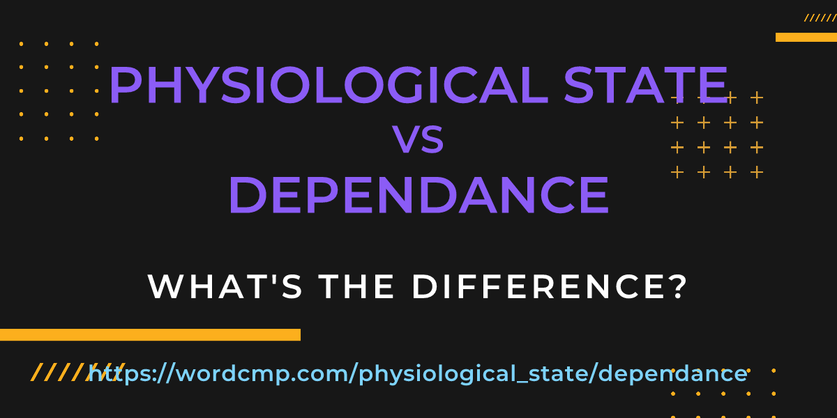 Difference between physiological state and dependance
