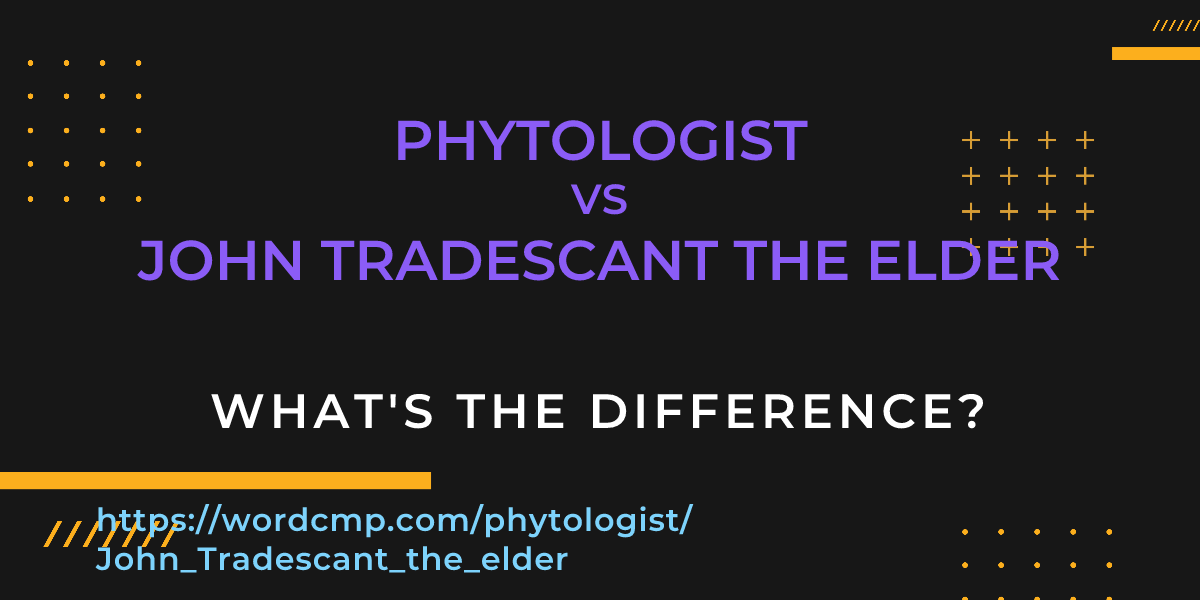 Difference between phytologist and John Tradescant the elder