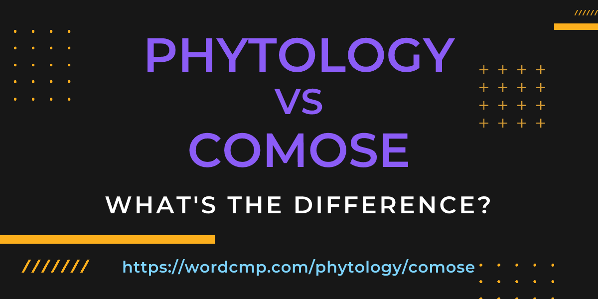 Difference between phytology and comose