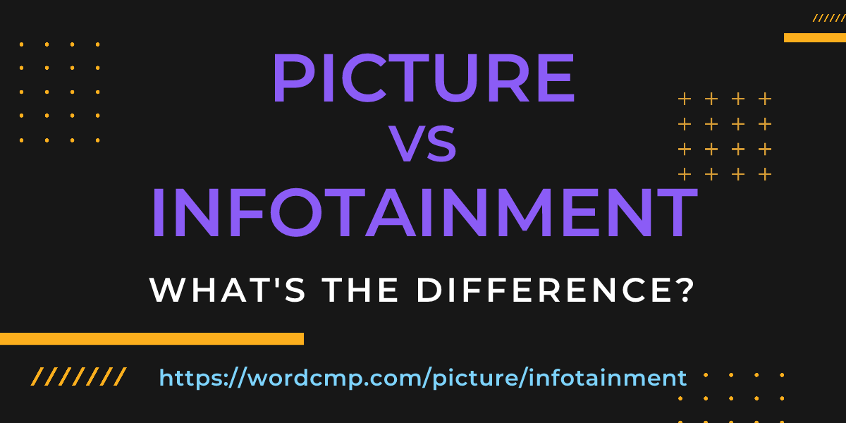 Difference between picture and infotainment