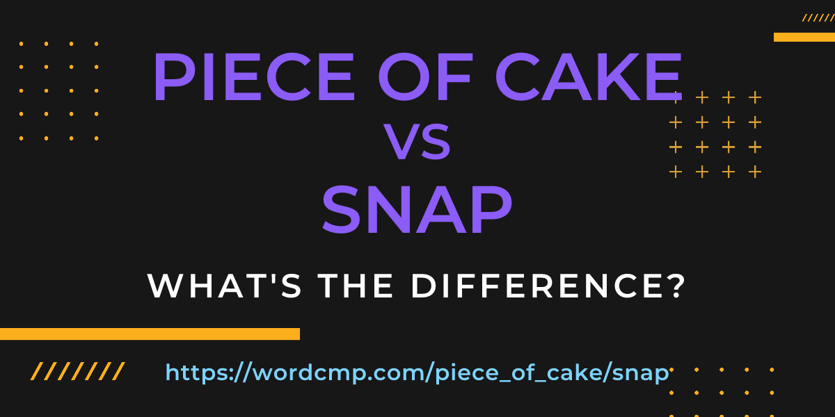 Difference between piece of cake and snap