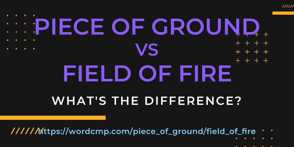 Difference between piece of ground and field of fire