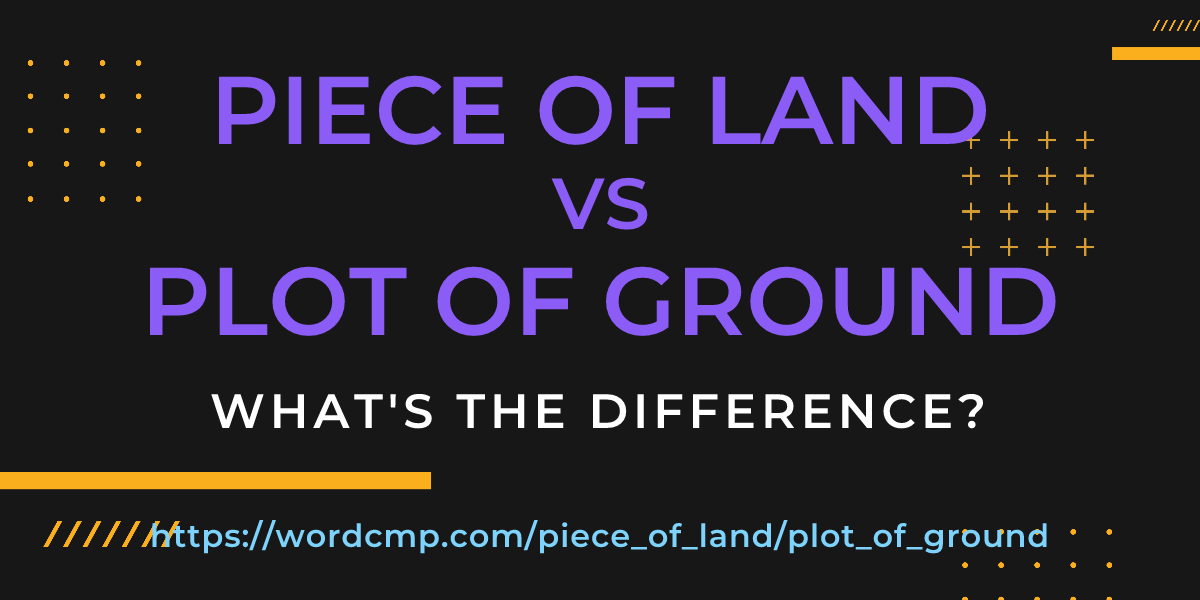 Difference between piece of land and plot of ground