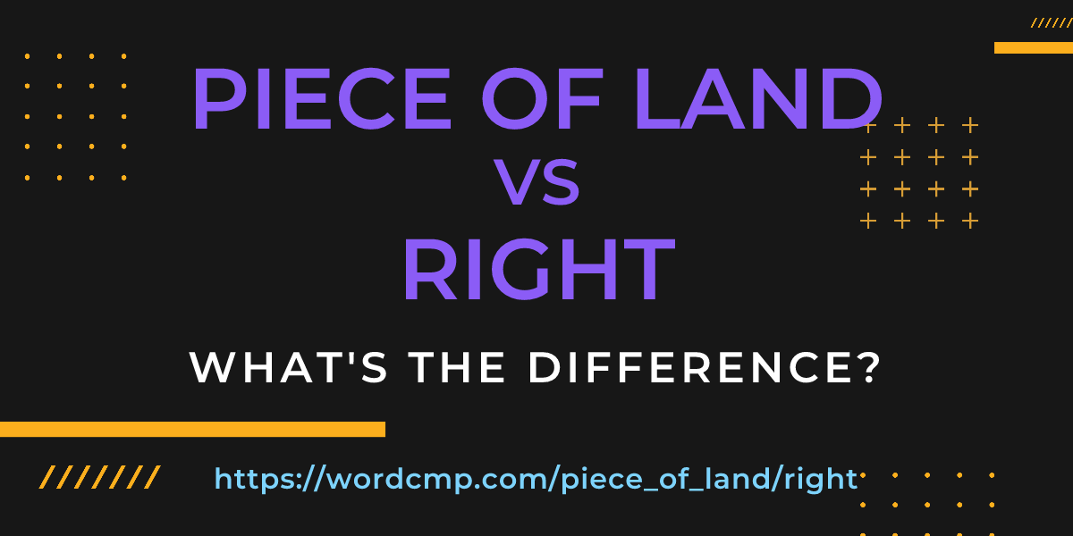 Difference between piece of land and right