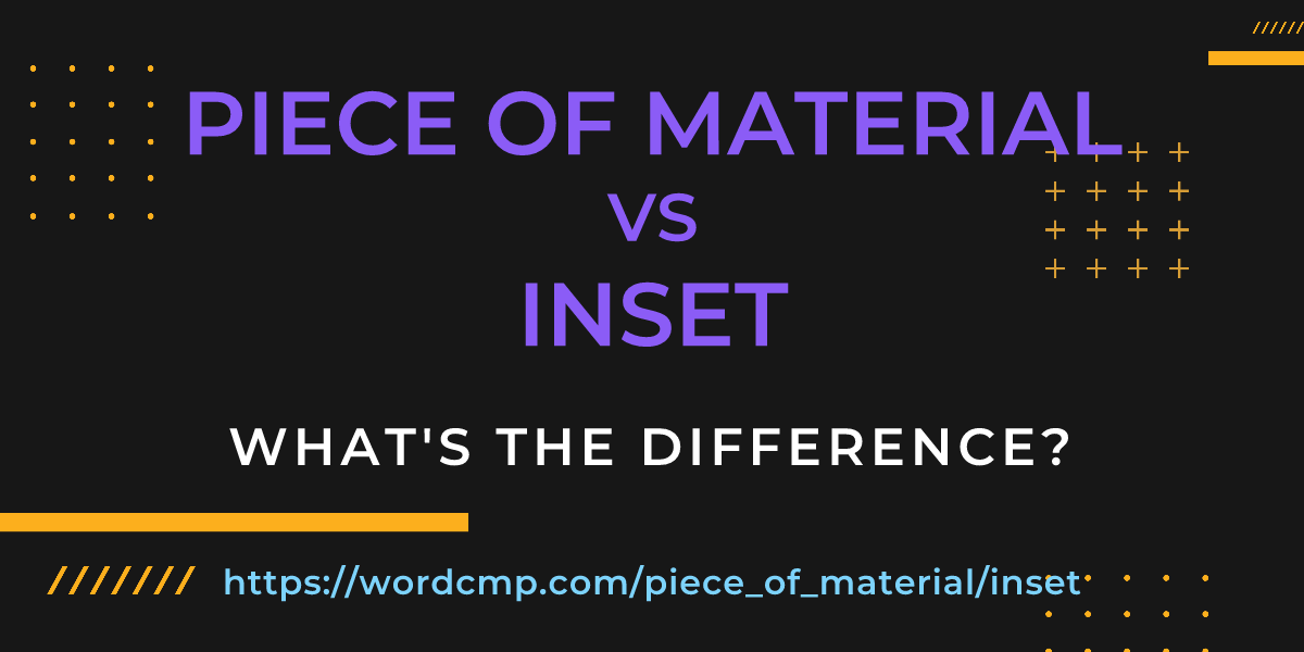 Difference between piece of material and inset