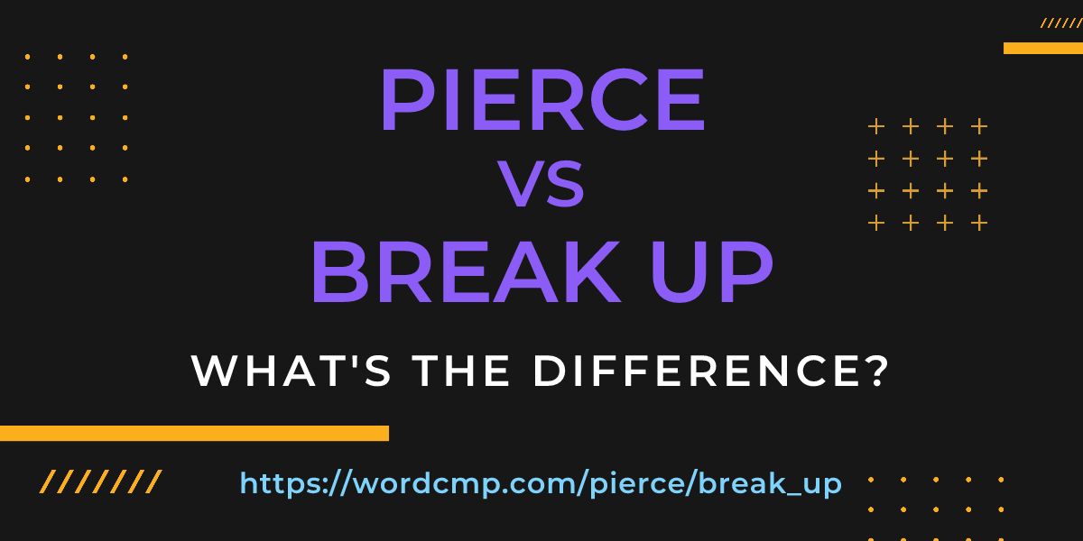 Difference between pierce and break up