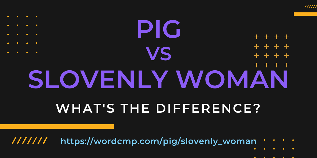 Difference between pig and slovenly woman