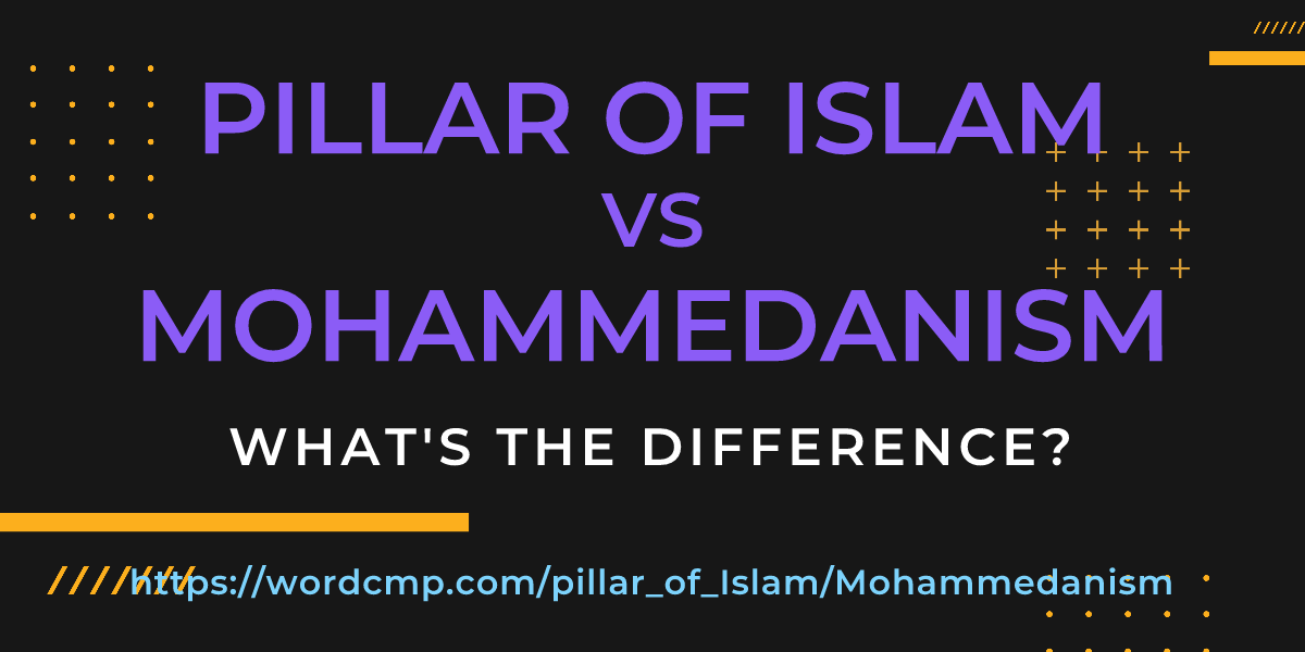 Difference between pillar of Islam and Mohammedanism